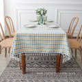 polyester and linen houndstooth thickened table cloth